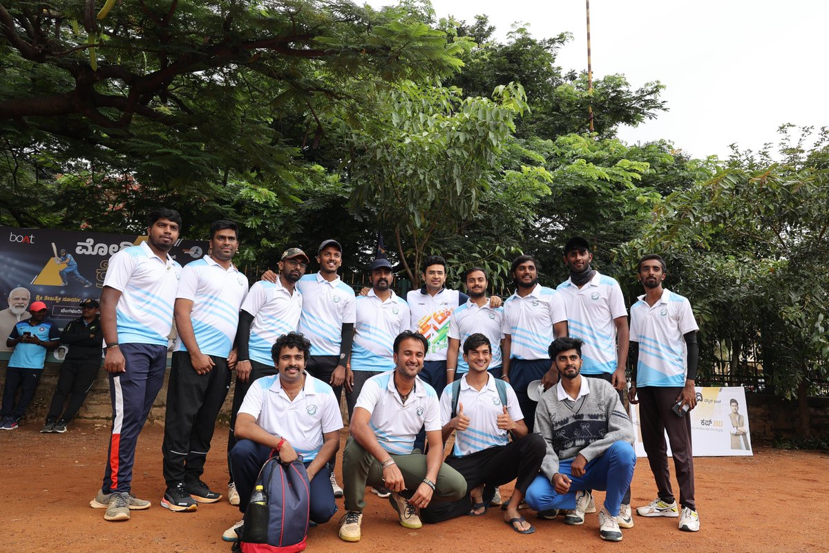 Tejasvi_Surya's tweet photo. Also sending out a huge shout out to all the 850+ athletes participating in the Modi Cricket Cup 2023 &amp; other sports enthusiasts for being ambassadors to the Fit India Movement.

Urge everyone to take up any active routine to stay fit &amp; stay healthy. https://t.co/wF5JXwdm7d