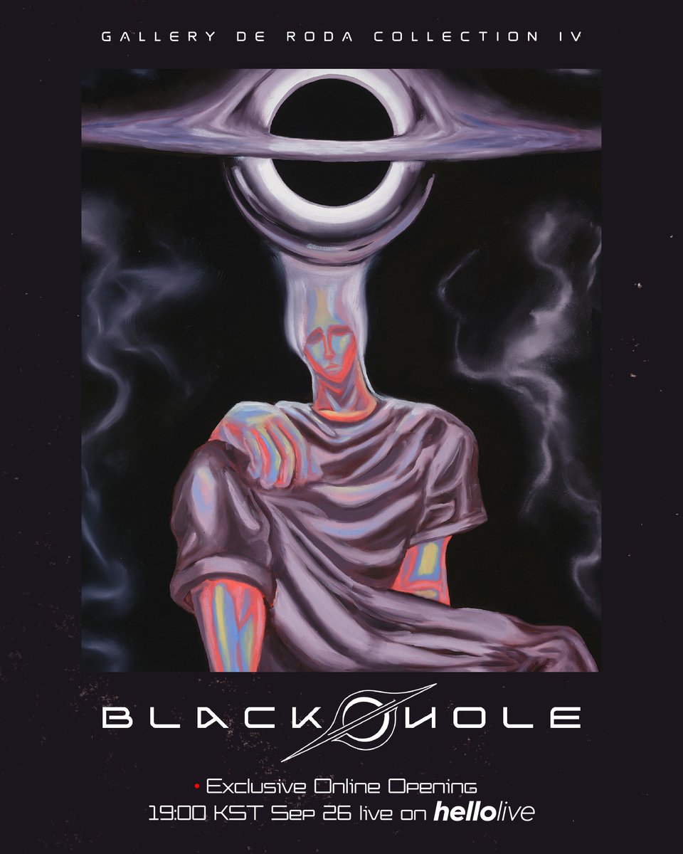 #hellolive_NEW RODA <Black Hole展> 9월 26일 7시. 아티스트 로다가 자신만의 시공간이 담긴 작품세계로 초대합니다. ◼ hellolive.tv/ko/detail/139 #로다 #Roda #BlackHole #전시오프닝 #hellolive #헬로라이브 #GalleryDeRoda