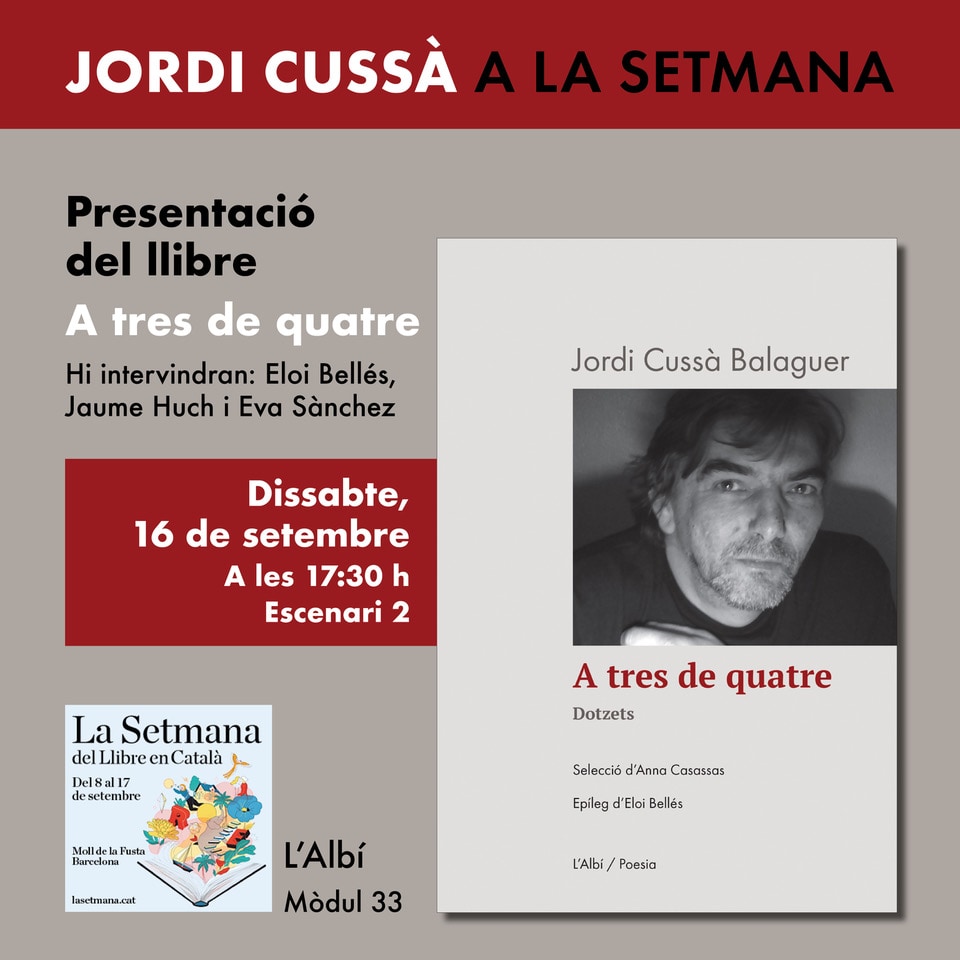 Edicions de L'Albí (@edicionsalbi) on Twitter photo Això és avui!
(Ep, a les 17:30 h, per cert! A l'escenari 2.) Fins després!
#jordicussà <a href="/JaumeHuch/">Jaume Huch i Camprubí</a> <a href="/eloibelles/">Eloi Bellés</a> Això és avui!
(Ep, a les 17:30 h, per cert! A l'escenari 2.) Fins després!
#jordicussà <a href="/JaumeHuch/">Jaume Huch i Camprubí</a> <a href="/eloibelles/">Eloi Bellés</a>