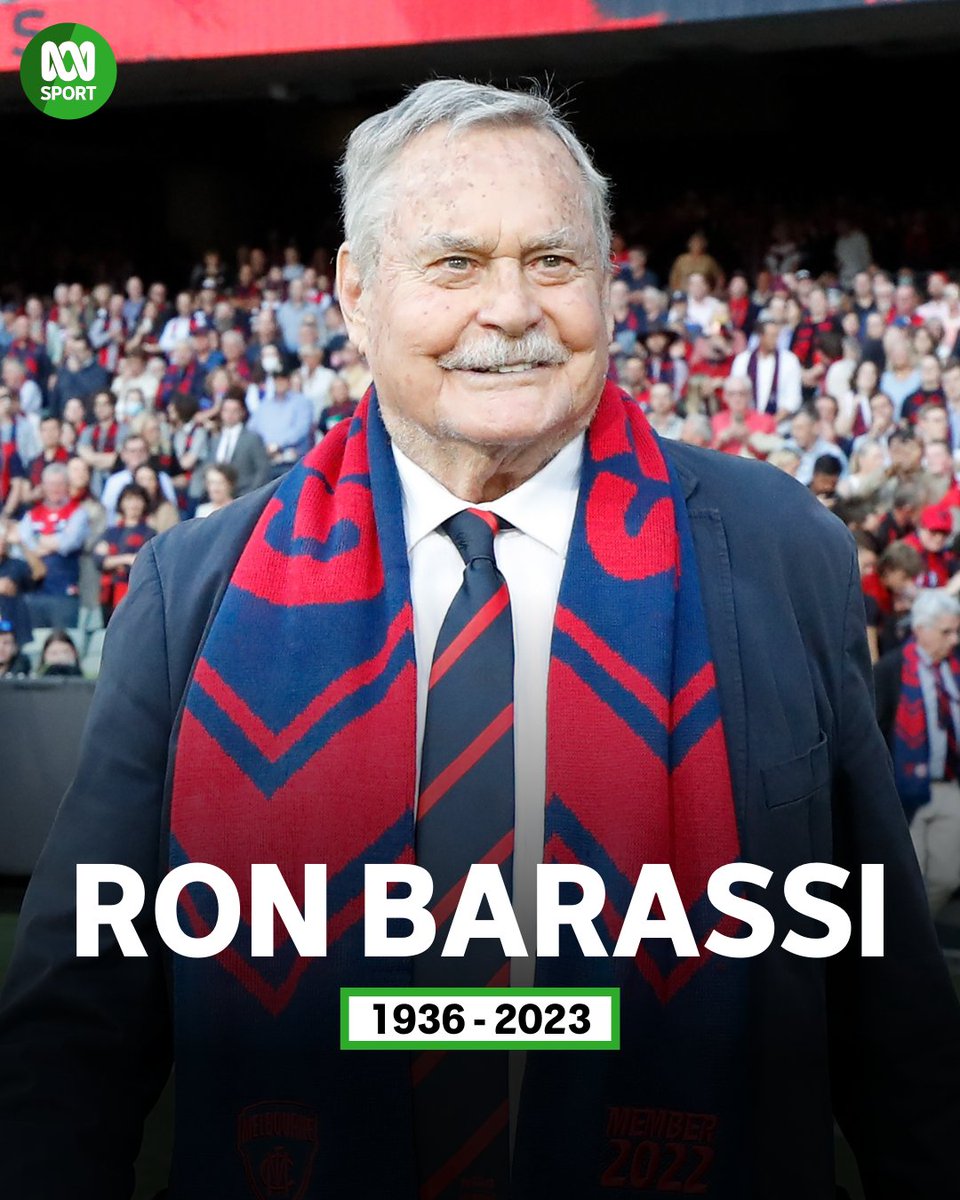 abcsport's tweet photo. Vale Ron Barassi ❤

The AFL icon has died, aged 87.

Read more: https://t.co/uOGgTSOhL7 https://t.co/2KJ80J9KG0