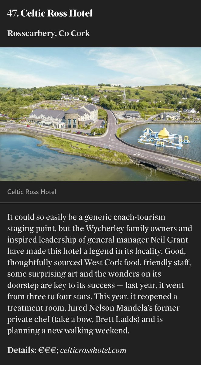 CelticRossHotel's tweet photo. How is your Saturday going? Ours has just been AMAZING 🤩&amp; it’s only just started😍 

We today have been listed in the Indo Hot 100 listing on @Indo_Travel_ - we are so excited🫶

We are so proud of our team &amp; so grateful to @poloconghaile for listing us. An honour🙏 #IndoHot100 https://t.co/2xU3t6zOq1