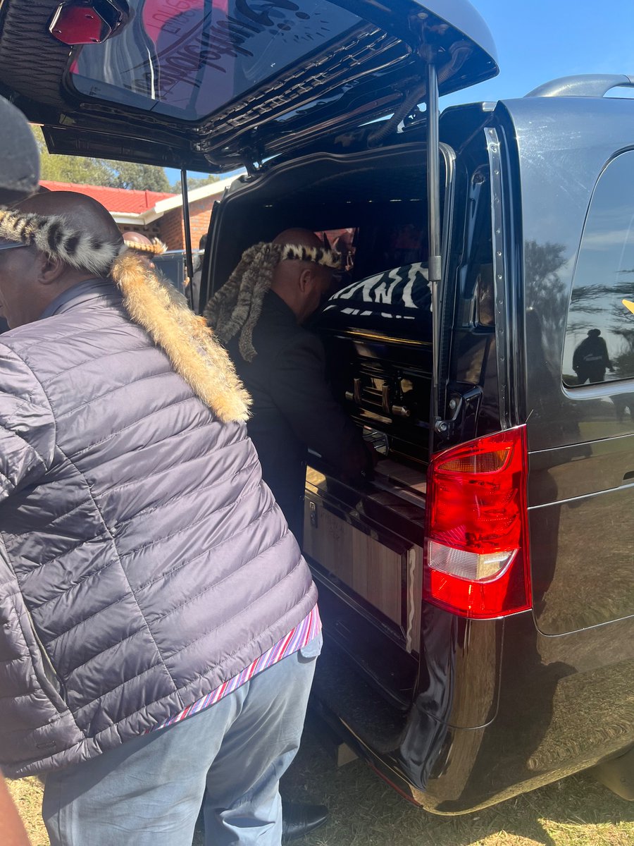 The body of #PrinceMangosuthuButhelezi leaves his home for the category 1 special official funeral #sabcnews