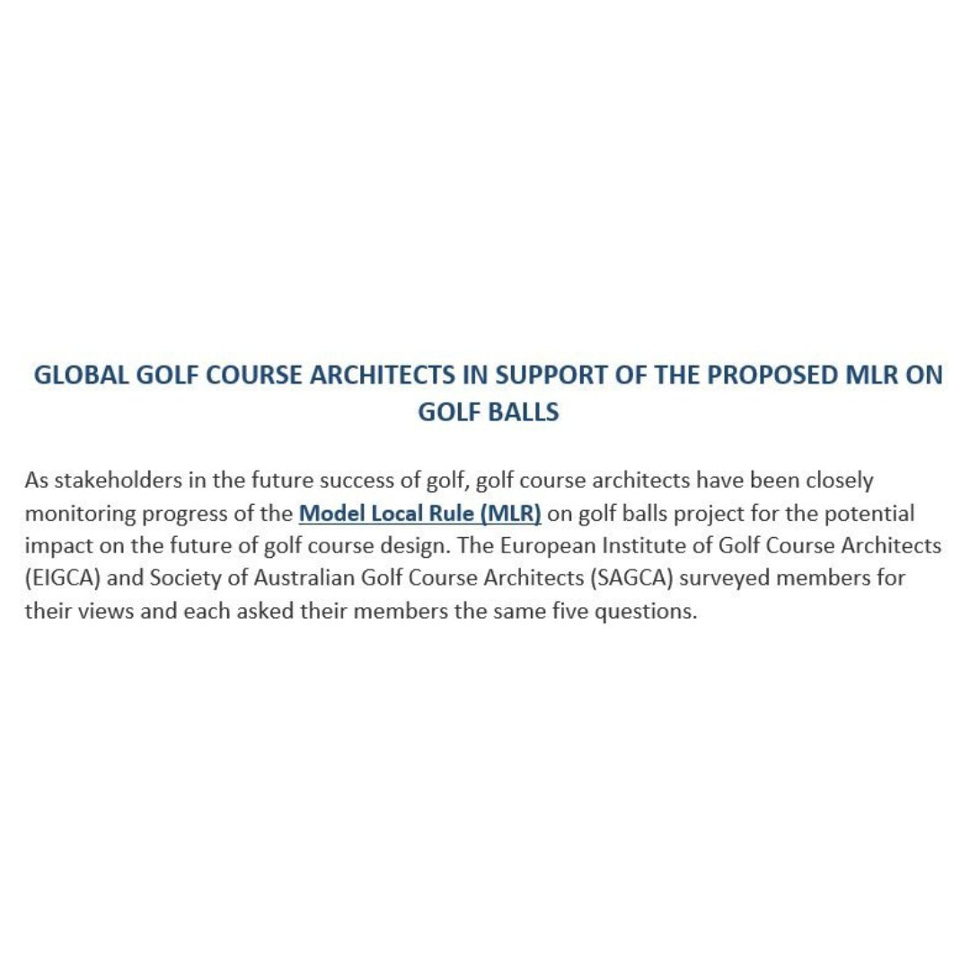 🚨 Media Release 🚨 The Society of Australian Golf Course Architects (SAGCA), along with The European Institute of Golf Course Architects (EIGCA), have released a joint statement. To download and view the full media release statement, click on this link bit.ly/46bL47y