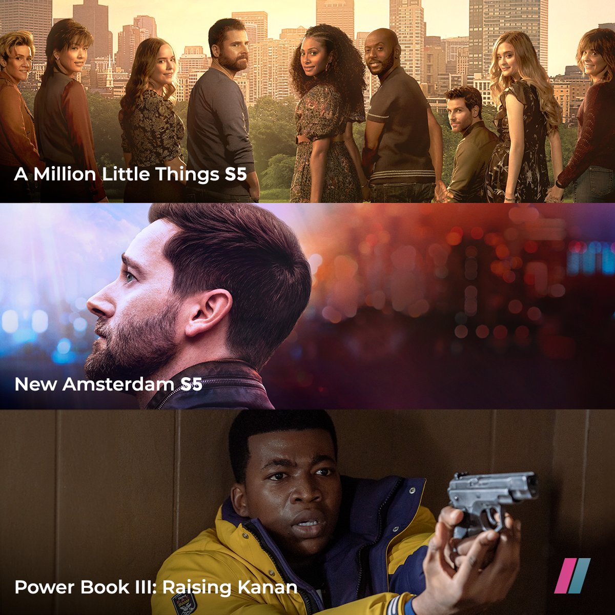 Your weekend watchlist is here 📺 Watch #AMillionLittleThings #NewAmsterdam and #PowerBookRaisingKanan now streaming on Showmax 🍿