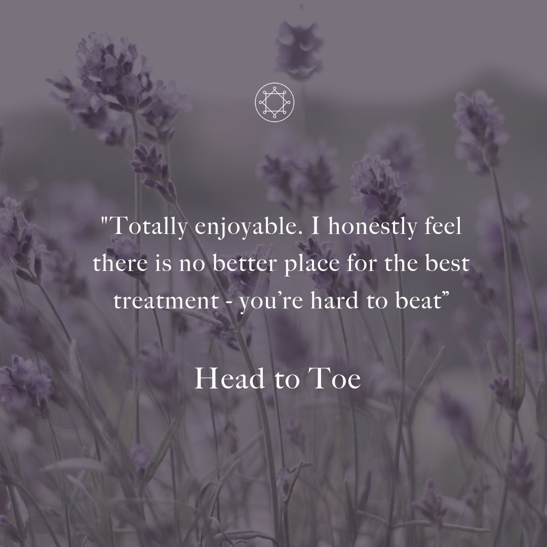 Our Head to Toe treatment is a vastly popular choice of treatment here at the spa. 

A full body aromatherapy massage combined with a full facial created one fabulously luxurious treatment that helps tick all the boxes. 

Why not experience this treatment for yourself, book now!