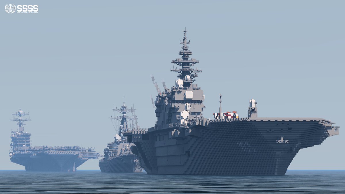 SSSS_minecraft's tweet image. #私の作品知ってもらえたら幸せの極み 
minecraftで船とか飛行機作ってる人

#USNavy
#海上自衛隊  
#航空自衛隊