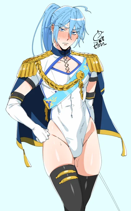 新しい夏服だと騙されている副団長 