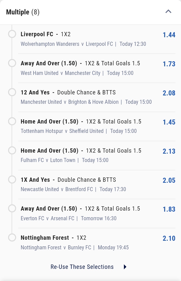 EPL Match Day 5 Predictions

Code - FHACT
              CVHEF

Betking

Stake responsibily

See you on the green side