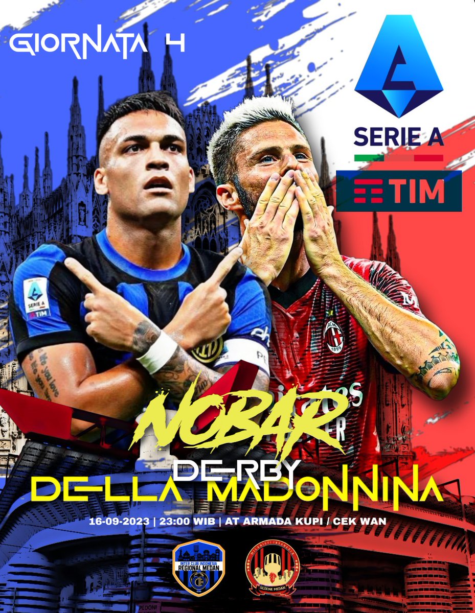 Derby Day 🔥🔥🔥

Don't miss it!!!

Yg mau nobar datang aja ke lokasi Armada Kupi / Cek Wan, Jl. Kasuari (Perempatan ke Jl. Merak) Medan Sunggal.

Ditunggu 😎