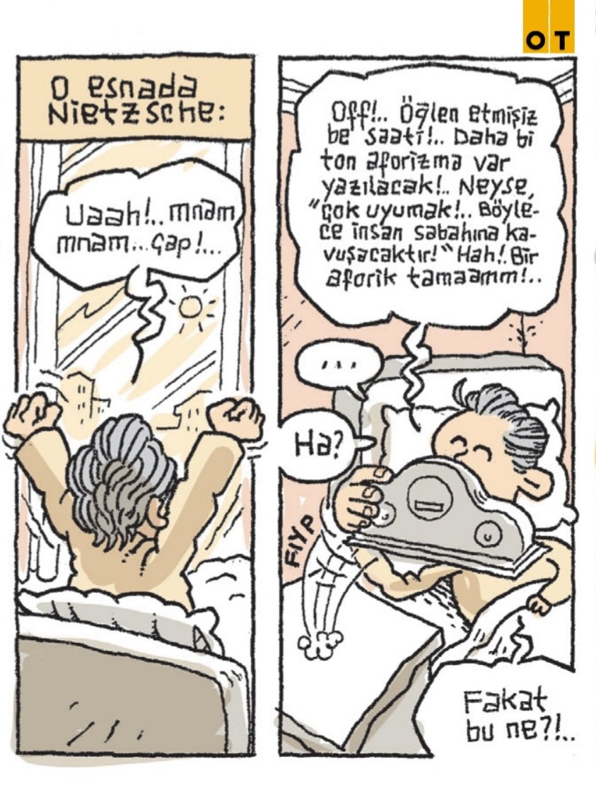 'Çok uyumak! Böylece insan sabahına kavuşacaktır.' #Nietzsche #SinanTaşcı tam sayfa Nietzsche'nin Bıyığı öyküsüyle Eylül sayımızda ✍️ #OTdergi @sinanntasci