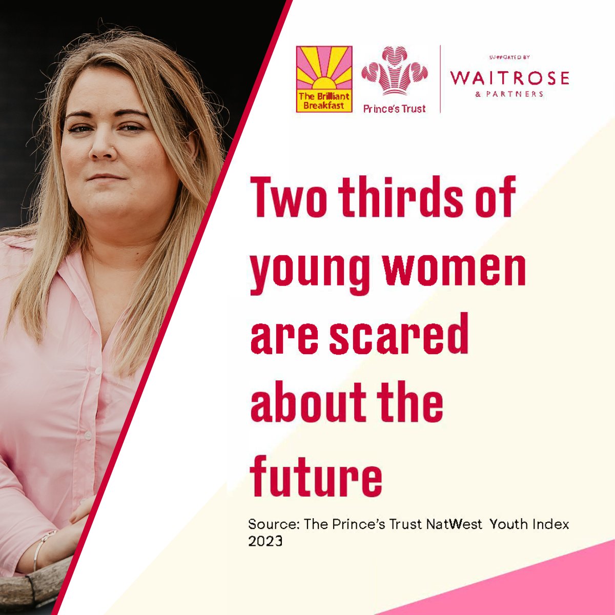 With 68% of young women feeling scared for the future, the need for support has never been greater. By holding a Brilliant Breakfast, you could give a young woman the skills she needs to turn her life around. Register to hold a breakfast 👉 bit.ly/3OnOQEJ