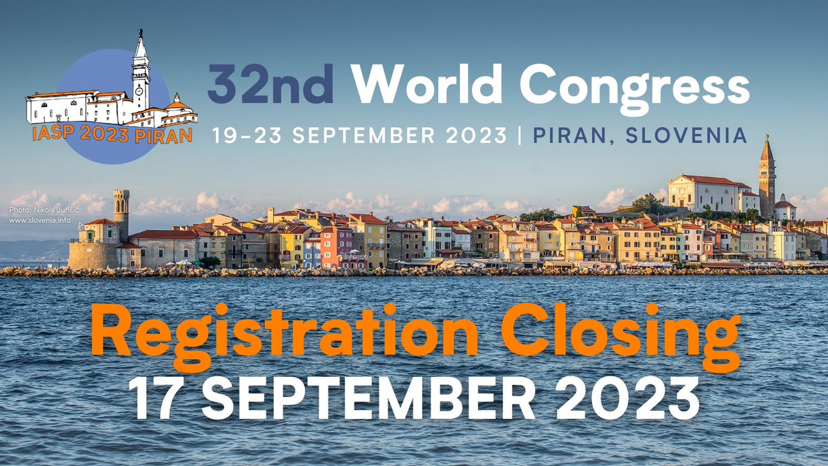 This is your FINAL CHANCE to join us at the IASP 32nd World Congress! Whether you would like to attend in person or virtually, please make sure to register before the deadline of 17 September here 👉 bit.ly/3ppc2J3 #IASPPIRAN2023