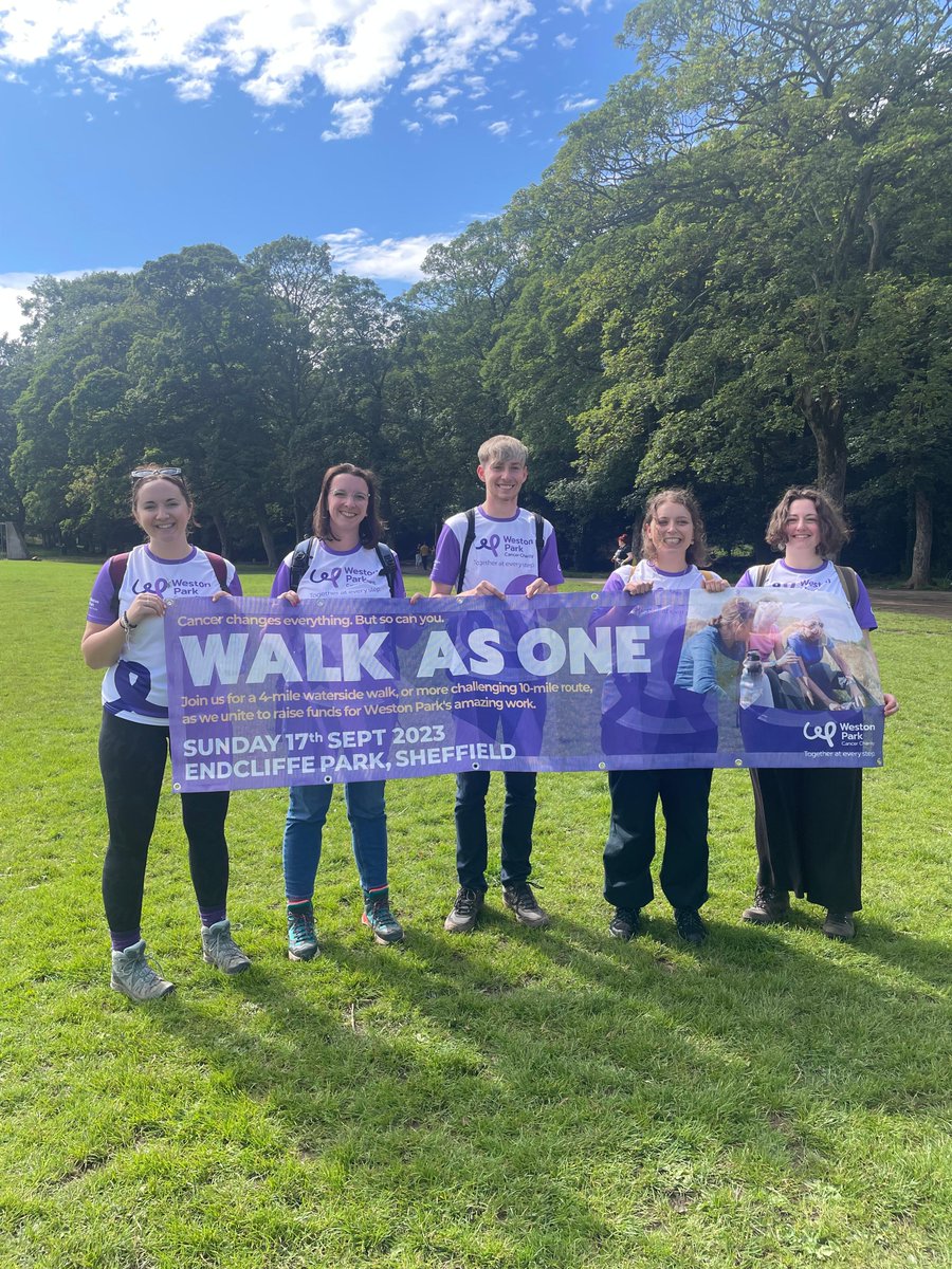 We can’t wait to welcome everyone who's signed up to Walk as One to Endcliffe Park tomorrow morning. We want to say a HUGE thank you to everyone who has signed up and fundraised – it is amazing! 💜

There is still time to sign up... westonpark.org.uk