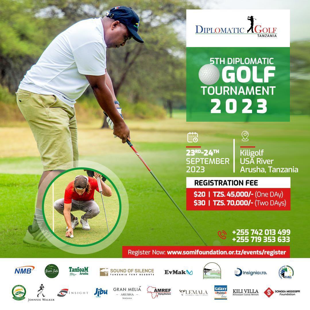 🏌️‍♂️Join us for a noble cause at the 5th Diplomatic Golf Tournament 2023 📅 Mark your calendars for September 23rd-24th, 2023, at Kiligolf Arusha. Please click the following link to register 👇🏽 somifoundation.or.tz/events/registe… @nsc_bmt @wizara_ya_michezo #tanzaniagolfunion #tgu #golf