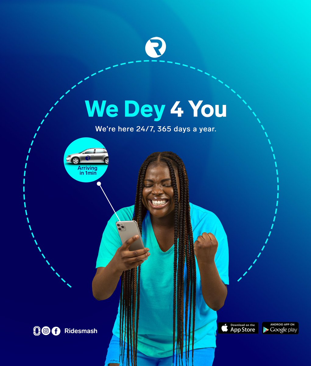 ridesmashghana's tweet photo. We're here for you no matter what time of day it is! We're available 24/7/365 days a year.

Download the Ridesamsh app on Playstore or Appstore. 

#RideSmashGhana #ridesmash #pilotapp #ridesmashride https://t.co/jA04u5cMVU