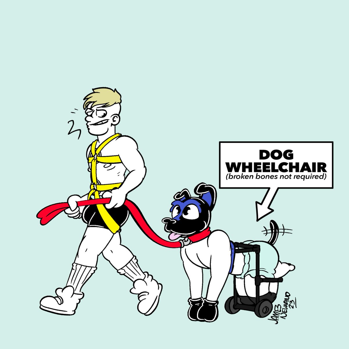 Folsom Look Shout Out: 'Wheelchair Dog'
Force your pet pooch onto all fours by completely disabling their ability to use their back legs. This was absolutely incredible to see!
Only thing it needed to complete the look was a dog cone! 
Ft: <a href="/ABDL_jabc/">jabc 🔜 fetish week Gran Canaria</a> &amp; <a href="/Rubys_ABDLove/">Rubys-ABDLove 🔜 Ready2Play Amsterdam</a>