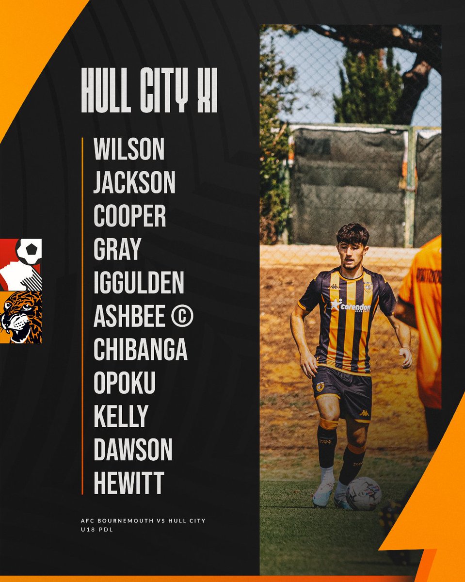 📝 Here is how the Under-18s line-up against @AFCB_Academy in the #U18PDL. 🔄 𝐒𝐮𝐛𝐬: Perry, Howard, Johnson, Spence, Onoh. 🐯 #hcafc #hcafcU18