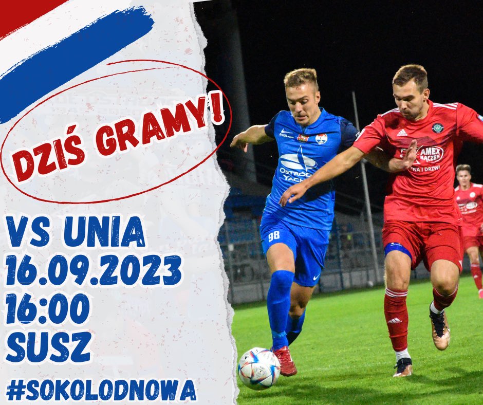 ❗️Dzień meczowy❗️

🏆 Klasa okręgowa Grupa 2 - 7 kolejka
🆚 KS Unia Susz 
🕰️ 16:00
🏟️ Susz, Leśna 20 
🚗 Odległość z #3M19 - 54 km 

🚂 Kto będzie na meczu?

#SokolOdNowa

Ledwo co skończyliśmy jeden mecz, już zaczynamy kolejny 😉