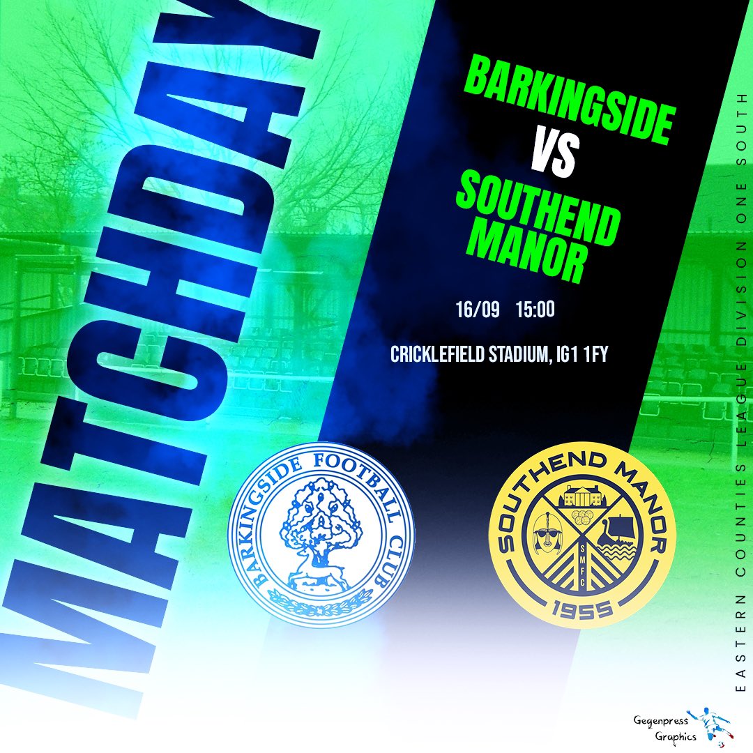 SouthendManorFC's tweet photo. MATCHDAY MATCHDAY⚽️⚽️💚⚫️
After a difficult defeat on Tuesday, the boys pick themselves up and face @BarkingsideFC later on today • 3 pointer??
.
#upthemanor #thurlownunnleague #nonleaguefootball #exploresouthend https://t.co/M6BKb88c1m