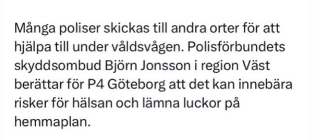 FilurStockholm's tweet photo. Vi behöver så många poliser i landet. Det är riktigt illa när man av denna anledning måste skicka poliser landet runt bara för att få hjälp. #poliser https://t.co/DEcfTkf078