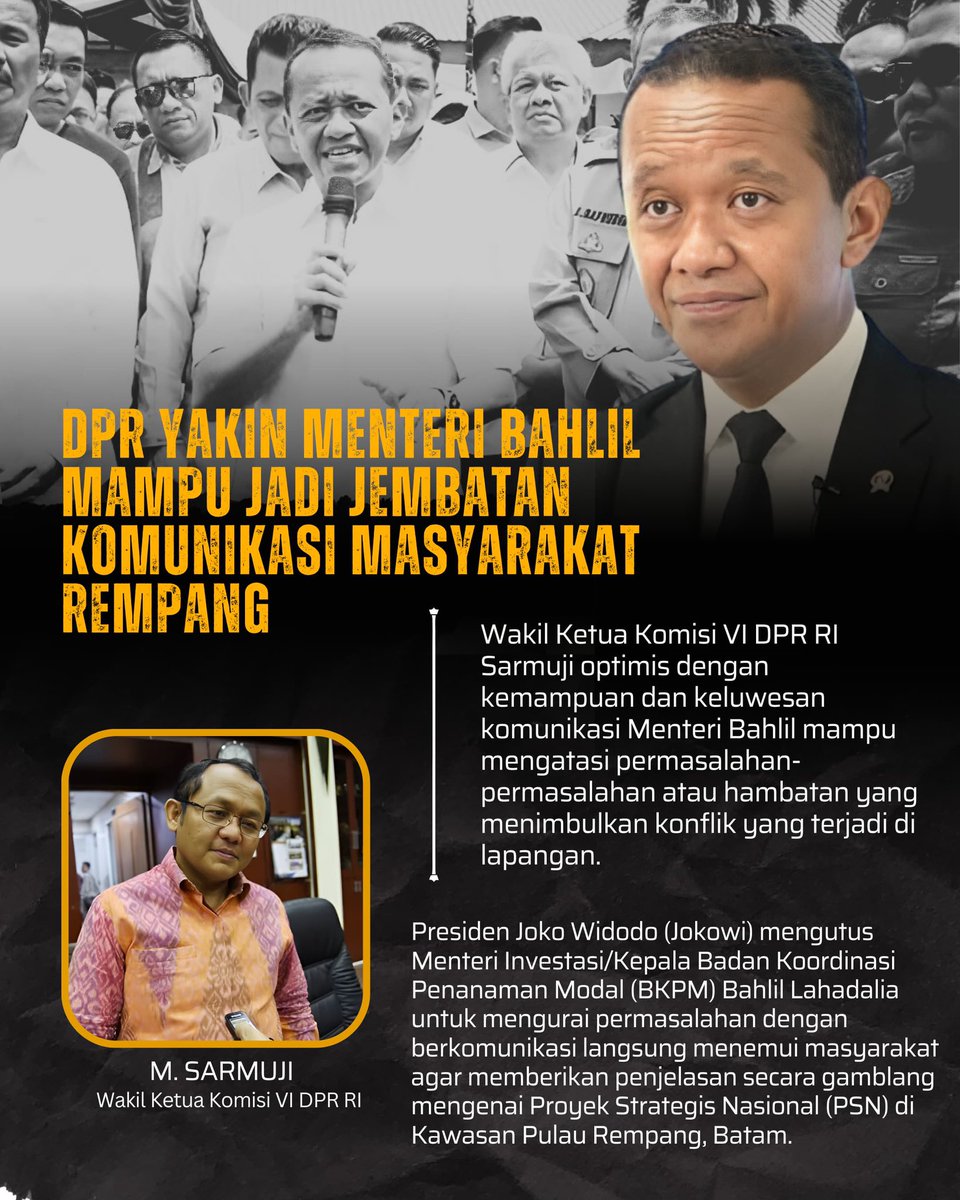mmonokromm's tweet photo. Pak Bahlil Turun Tangan dalam menghadapi permasalahan di #PulauRempang kehadirannya oun dapat menjebatani komunikas dan merangkul masyarakat https://t.co/Df7d9vhlUZ