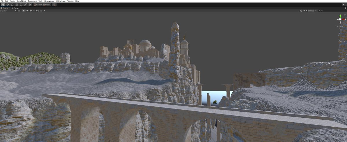 #workinprogress for the next level (Minerva) in the game Reliefs The time of the Lemures. 
No trees, no details, no shaders, just the main structures for the game design. #ScreenshotSaturday

#gamedev #indiegames #MadeWithUnity #gamedesign