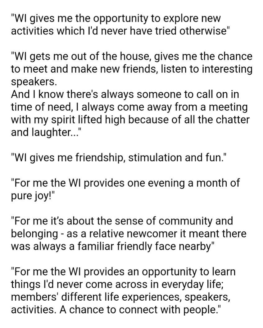 RadwinterWI's tweet photo. Our members love being part of @WomensInstitute ! It's #WIDay today  and here's what they say, along with some images from recent activities. https://t.co/vu21ZgWLGl