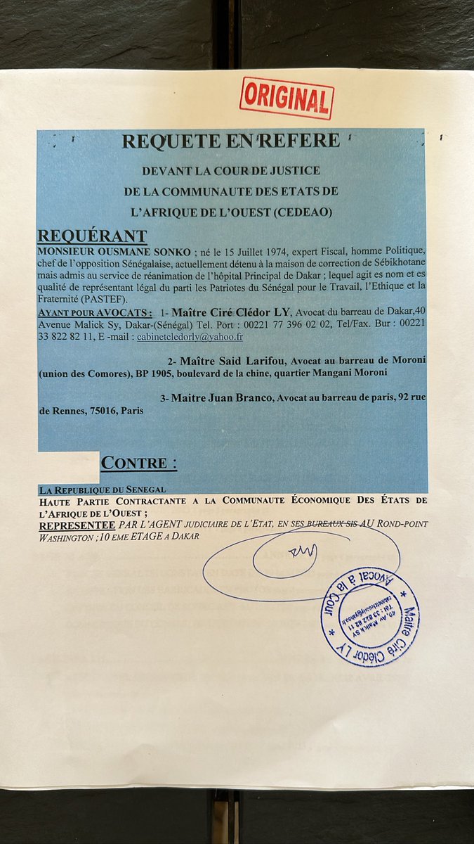 Avec mes très honorables confrères, nous continuons l’offensive, cette fois à Abuja, pour obtenir la libération et la participation d’Ousmane SONKO aux élections de février 2024.