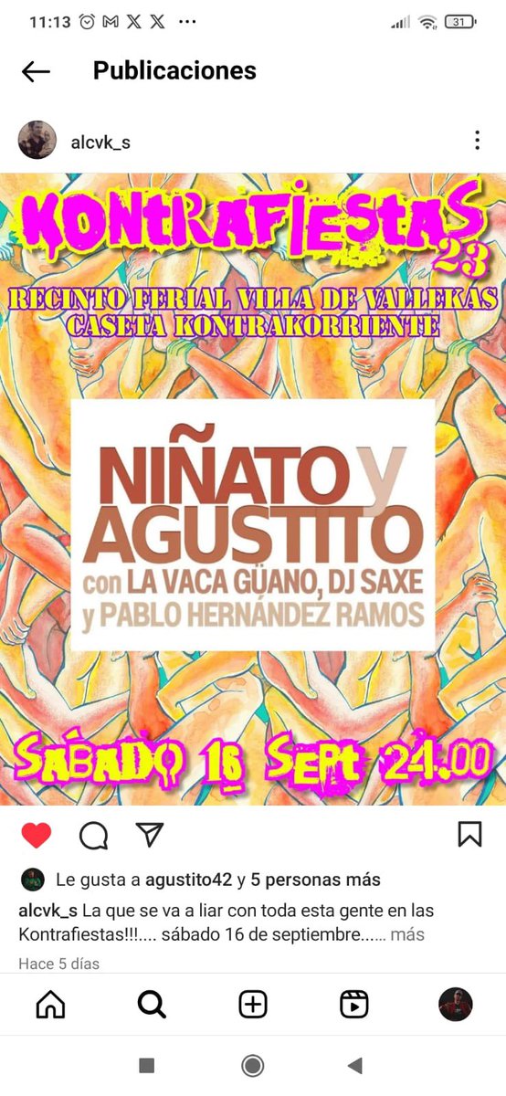 AgustitoCLS's tweet photo. Hoy toca divertirse!! 🎸🥁🍀🎷🥳
Vamos con muchas ganas y muy bien acompañados 😎
Nos vemos en las Kontrafiestas de Vallekas
#niñatoyagustito #lpvg #lavacaguano #djsaxe #pablohernandezramos #kontrafiestas2023 #kontrafiestas23 #kontrakorriente #fiestasdevallekas #vallekas #rap https://t.co/FhrmrmWXNu