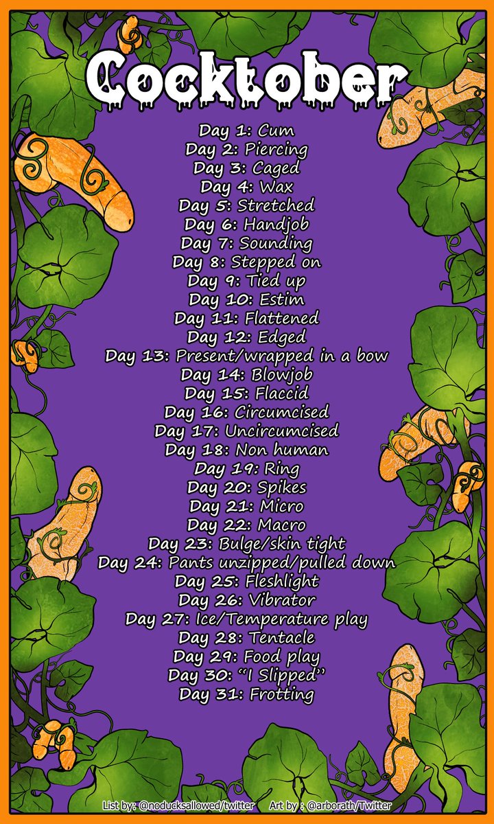 My friend <a href="/Arborath/">Arborath</a> and I worked together to make a promo list for Cocktober! Like Ink/Kink toner but all about dicks