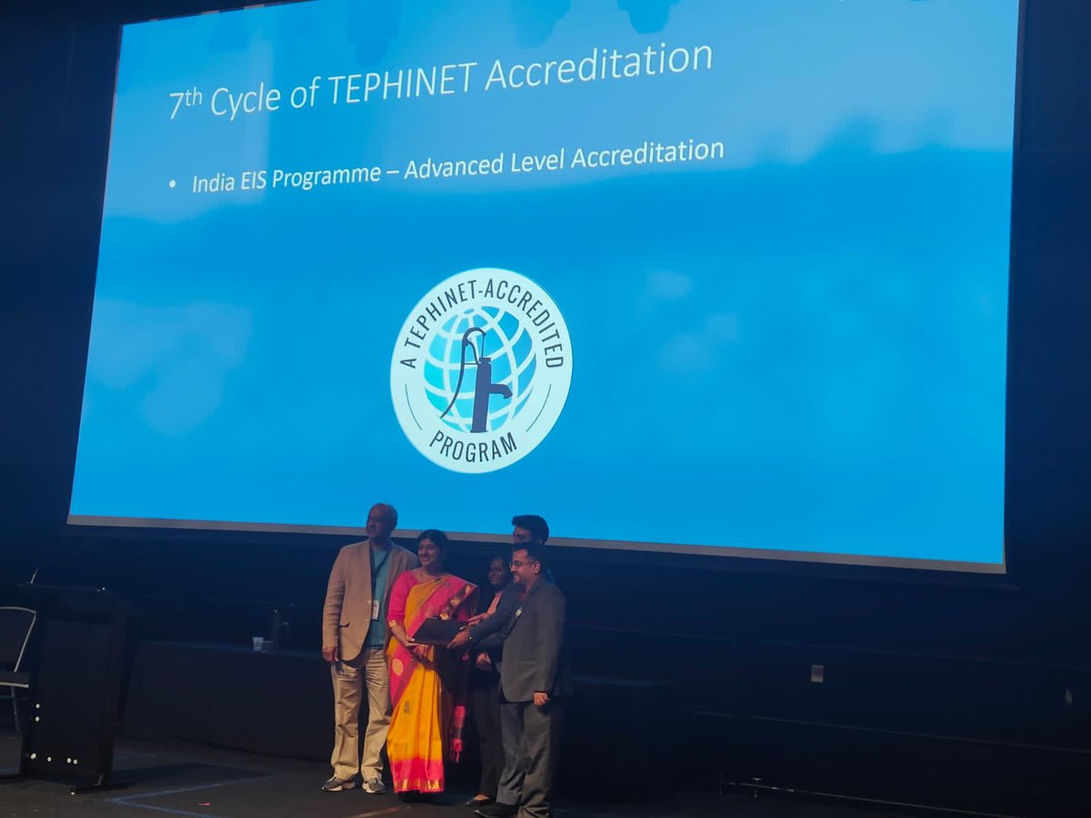Feeling proud to be part of the India EIS program during this special moment. Congratulations to India EIS advanced FETP program for this prestigious award

#Tephinet #NCDC #IndiaEIS