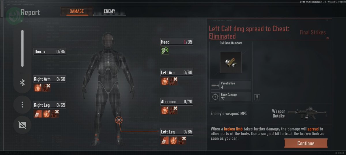 JoshuaRyanFTW's tweet photo. @Arena__Breakout this meta of dum-dums to the legs is fucking ridiculously stupid.  The limb damage distribution is absolutely broken by this strat and the farthest thing from "realistic" imaginable. https://t.co/pRlATovrzk