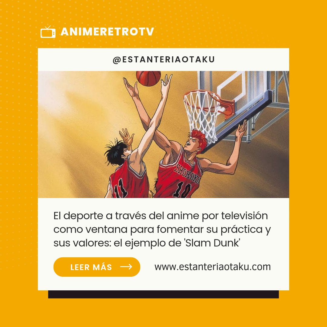 🔵 #AnimeRetroSpokon | El deporte a través del anime por televisión: el ejemplo de 'Slam Dunk'.

🏀 Nuevo texto con motivo de la III Edición del AnimeRetroTV firmado por <a href="/marcos_gb95/">Marcos</a>.

Leer aquí ➡️ estanteriaotaku.com/2023/09/el-dep…
