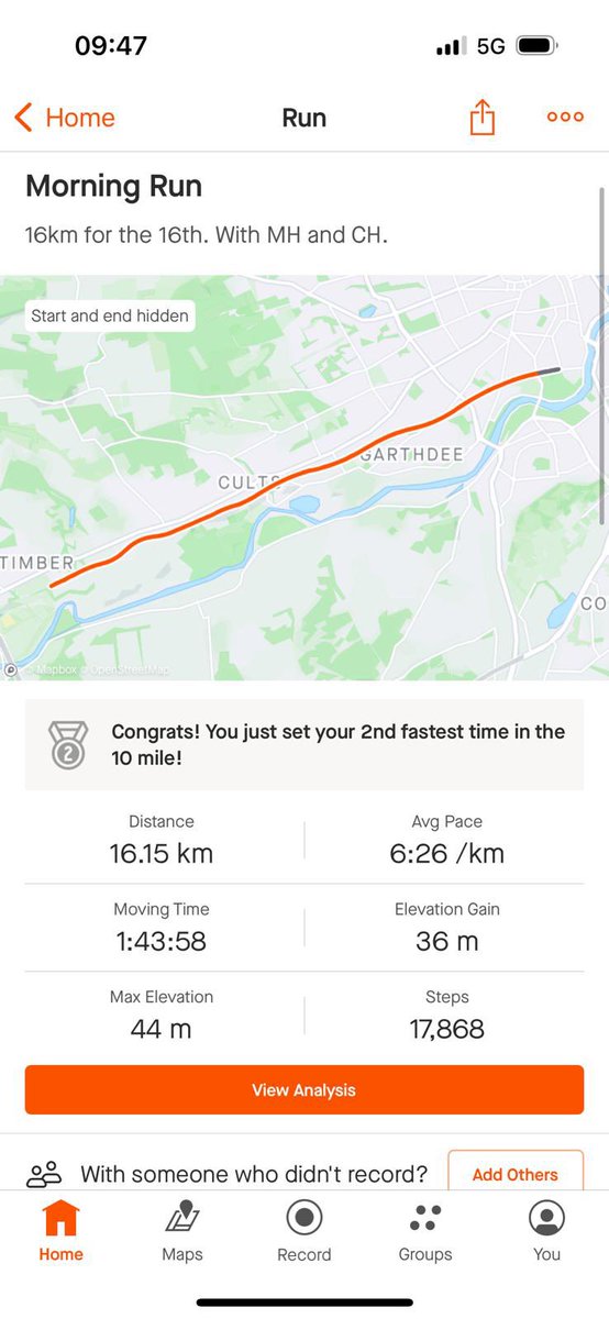 Craig Hendry (@craighendry17) on Twitter photo 16km done for charity this morning 👍 16km done for charity this morning 👍