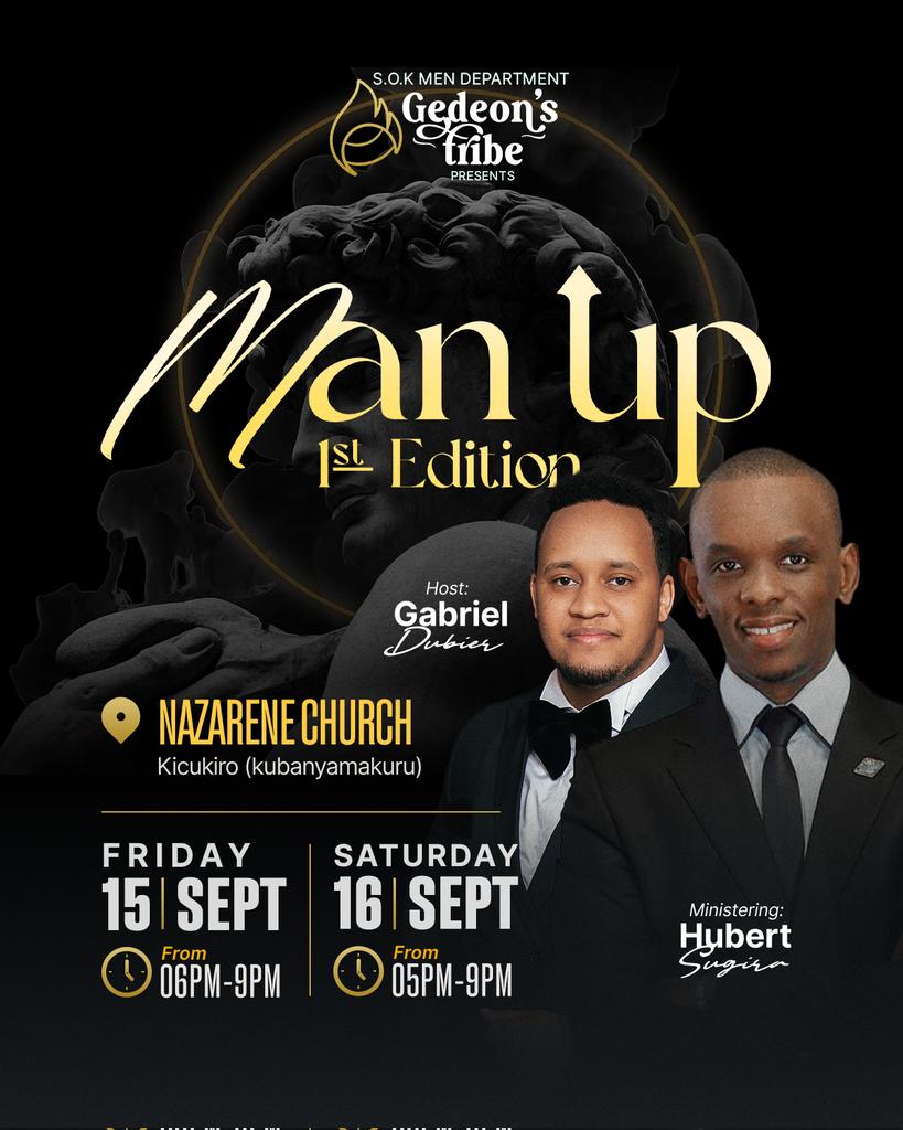 DubierGabriel's tweet photo. We bless the Name of the Lord for yesterday intro of #MAN_UP ⬆️ Conference,
Today we continue at 5 pm sharp we will soar again in different glory with the anointed and appointed Man of God @hubertsugira
Invite a Male friend that you know
See you in a few 🙏🏼 https://t.co/na0AgeLeoJ