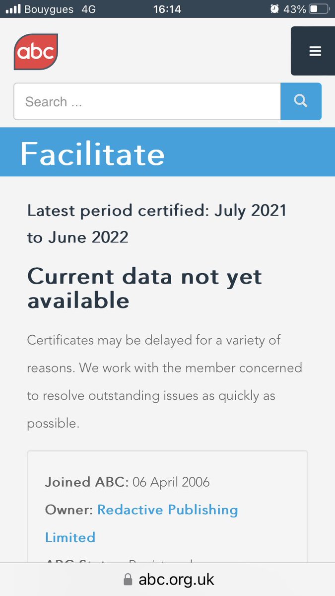 davidifm's tweet photo. Still trying to resolve outstanding issues on last years circulation figures for  your audit with ABC is rather unfortunate  @Facilitate_Mag @MartinRead hope you can get those published soon https://t.co/Bz2Q2Stvkv