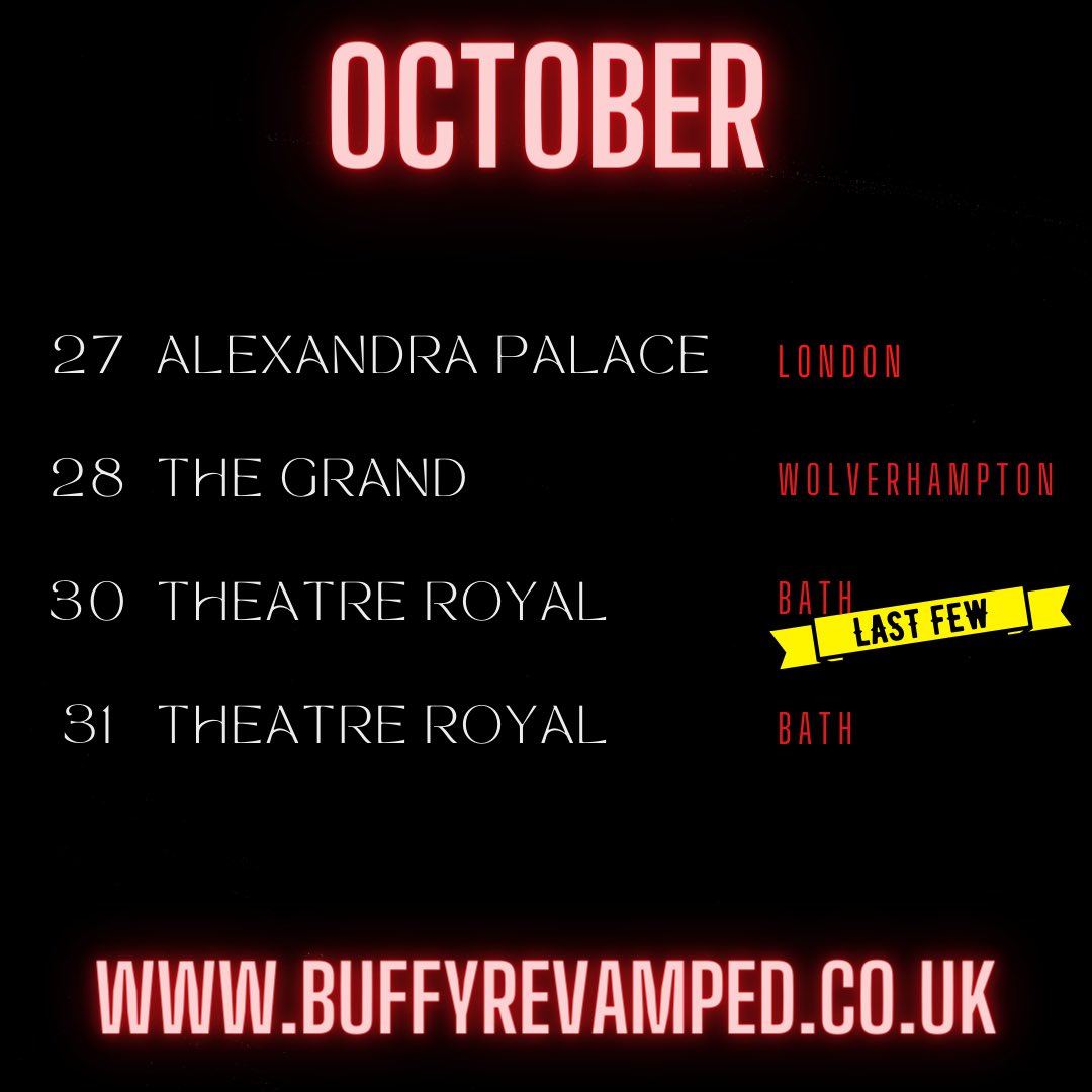 BuffyRevamped's tweet photo. 🎃SpOokY SeAsOn👻 is just around the corner and @BuffyRevamped is hitting the road! 🧛🏻♂️🤙🏻
⚡️The Best Reviewed Comedy Show Of Edinburgh Fringe 2023⚡️
🦇 https://t.co/HrMXERIWJV 🦇
#Buffy #BuffyRevamped #BTVS #BuffyTheVampireSlayer #Slayers #ScoobyGang #Comedy #Theatre https://t.co/1WDKWU5e5V