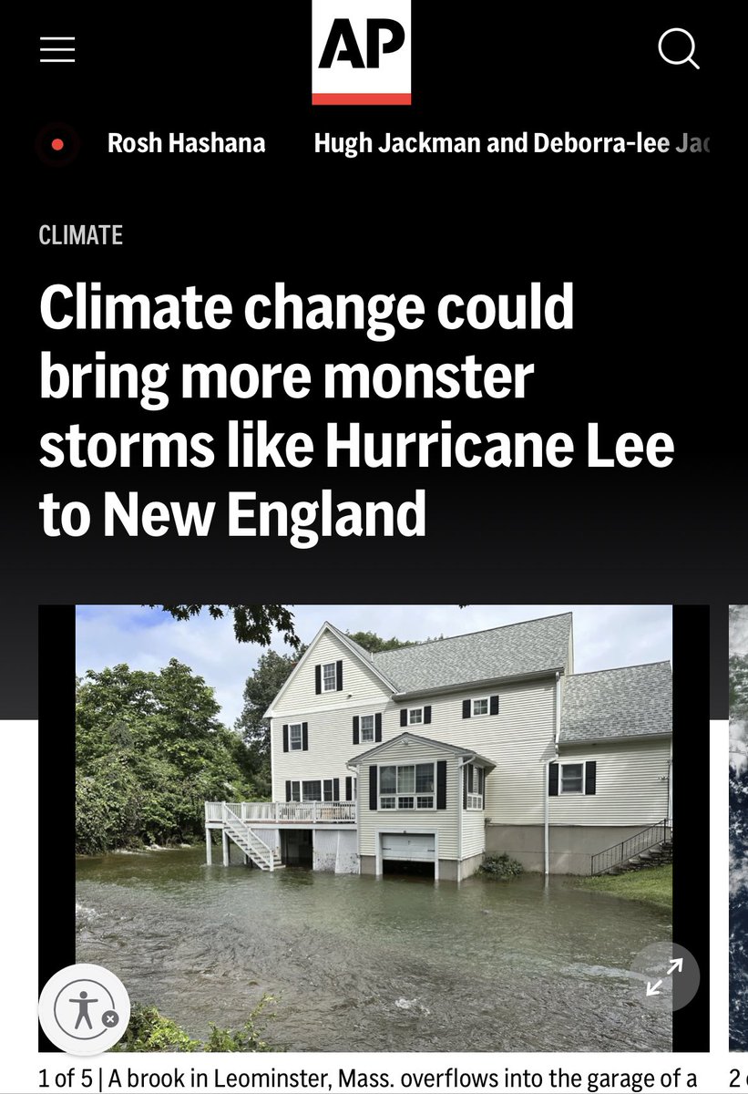 ChrisMartzWX's tweet image. The Associated Press gleefully says that climate change could bring more “monster storms” like Hurricane Lee to New England.

Unfortunately for them, Lee has gone post-tropical before landfall and now has a MSLP of 968 mb as of 12z.

The article author must be ignorant of the…