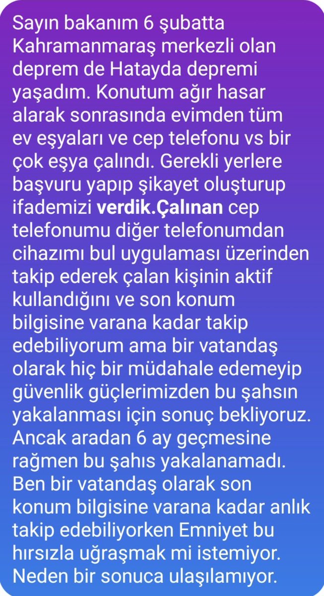 omerkaman1990's tweet photo. @AliYerlikaya Sayın bakanım peki benim olay üzerinden 7 ay geçmesine rağmen bir sonuç yok.. https://t.co/685ZyToNtw