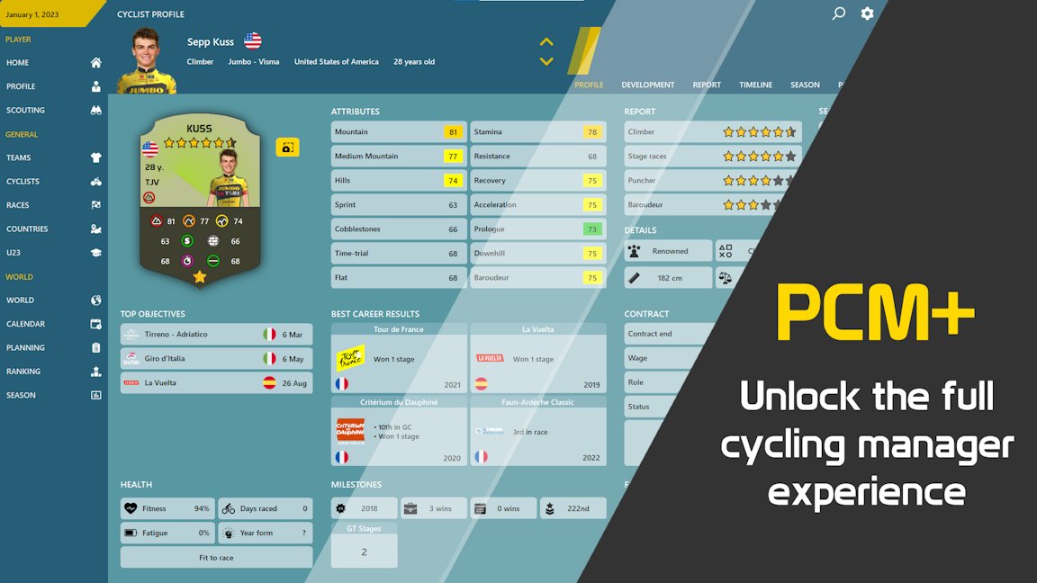 DavyDepuydt's tweet image. 🚴‍♂️ Gear up for cycling excitement as the #LaVuelta23  nears its end and the European Championships approach! It&apos;s the perfect time to elevate your PCM game with PCM+. Experience the thrill of pro cycling management like never before! 🌟🏆 #PCMPlus

davydepuydt.com