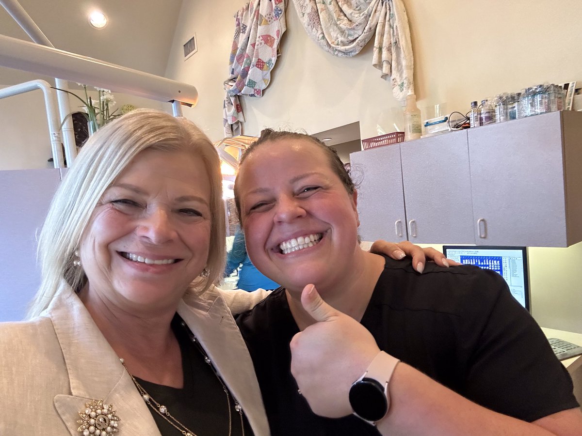 DrDebKerr's tweet photo. Went to the dentist office for my annual appointment and was greeted by a former student who was my hygenist for the day!  Thank you Miranda Ehlert for a wonderful walk down memory lane - so proud of you and your career! https://t.co/tLLIzUQaLK