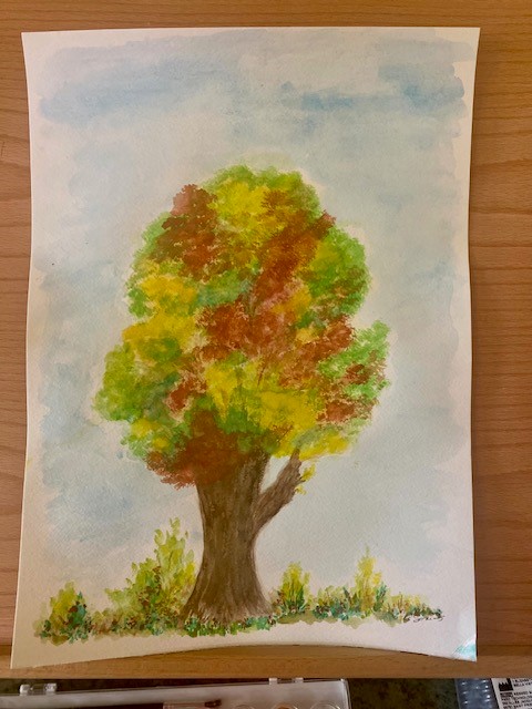 Recently, in our art class, we did fall watercolor paintings.  Our residents are so talented!  #SeniorLiving #Lexington