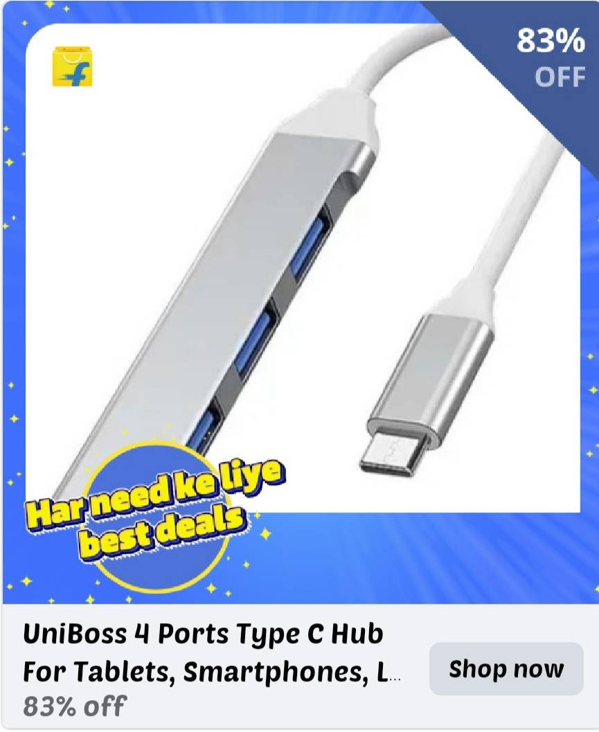 theuniboss's tweet photo. UniBoss 4 Ports Type C USB Hub
Exclusively available on Flipkart https://t.co/Jfi0TNYYLL