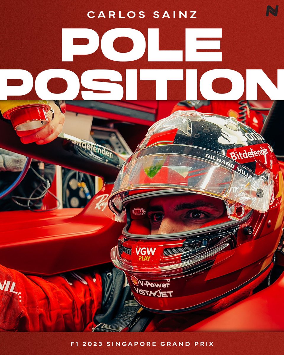 FanaticsFerrari's tweet photo. IT’S POLEEE POSITION FOR CARLOS SAINZ AND FERRARI IN SINGAPORE! 😍

BACK TO BACK POLE POSITIONS FOR CARLOS SAINZ! 🇪🇸🌶️

VAMOS!!! ❤️🐎

🎨 @ScuderiaNicoo https://t.co/2LBPtXjaWx