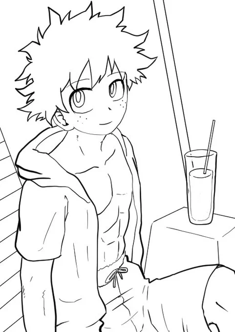 線画まで描けた!寝る! 