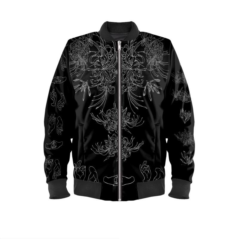 蛇蝎labelより
【彼岸】
ICHIRRでも登場の彼岸花を蛇蝎版で。
黒地に白線のシンプルなデザインで彼岸花と仏の印相。
袖にもそれぞれ彼岸花と印相を連ねました(三枚目は袖柄)
https://t.co/Rcx4Gn2sEV