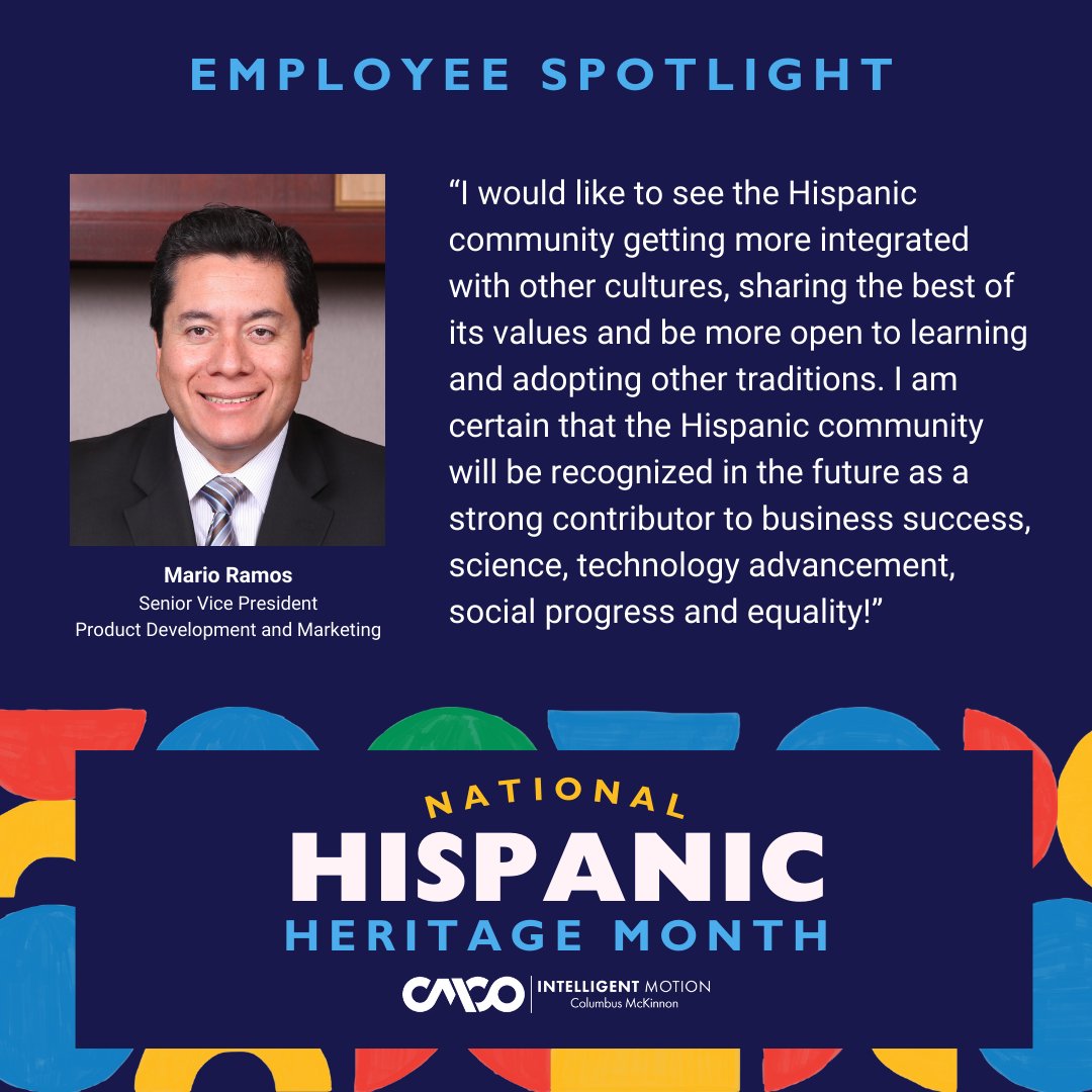 CMCOLive's tweet photo. It's National Hispanic Heritage Month! We're discovering more about the rich culture, influence, and history of Hispanic Americans from our wonderful employees. In our first interview, executive leader Mario Ramos shared his hopes for the Hispanic community in the future. https://t.co/1vML5d2IuN