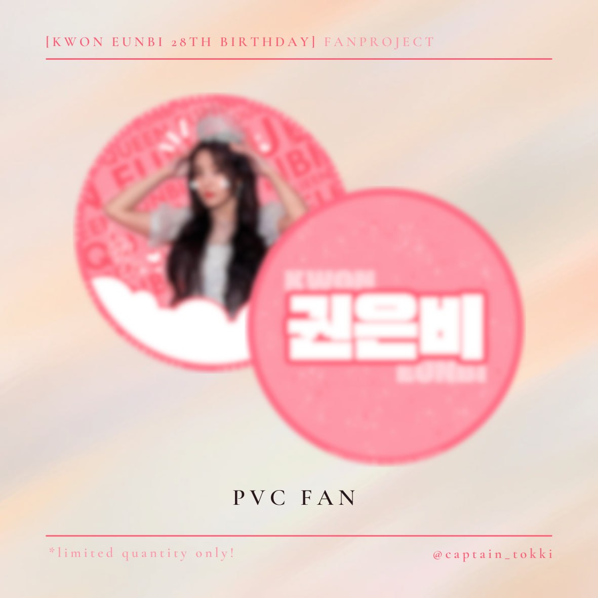 captain_tokki's tweet photo. HELLO MY FELLOW FILO RUBIs! I will be giving away a customized pvc fan for those who will attend this bday event!

You just need to:
• rt this tweet
• rt the event tweet
• answer correctly one question about eunbi during the event 😉

LIMITED QUANTITY ONLY! SEE U SOON RUBIS 🫶 https://t.co/BibxRoW33K