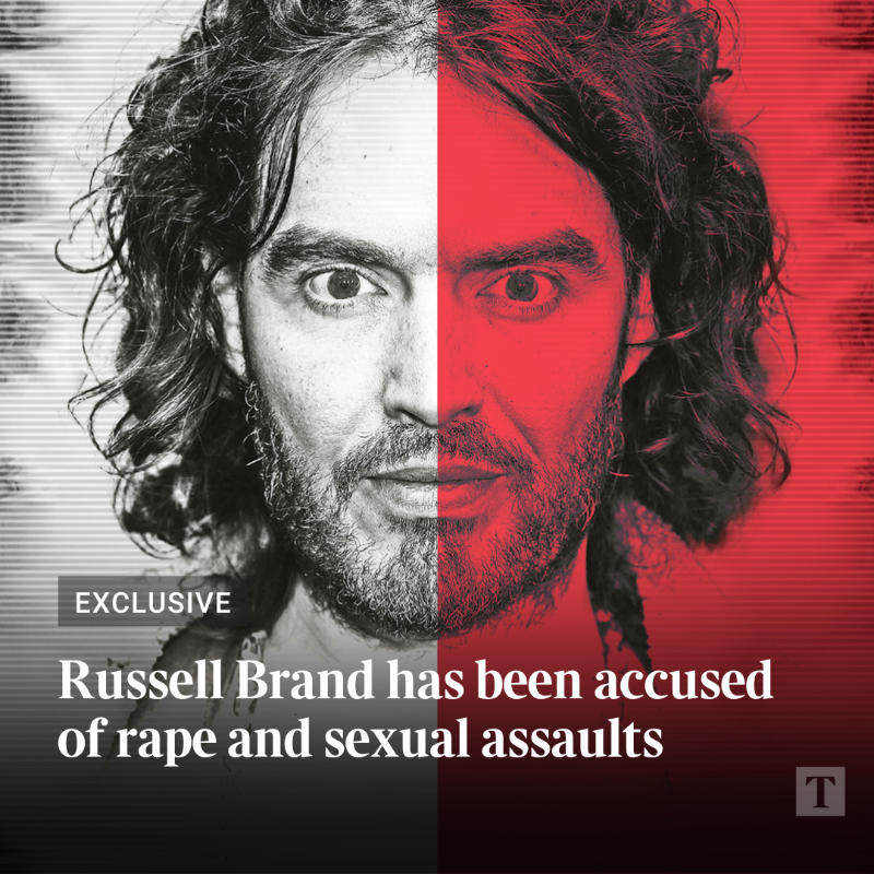 thetimes's tweet photo. 🔺 EXCLUSIVE: Russell Brand has been accused of rape and sexual assaults by women who have broken their silence on alleged attacks between 2006 and 2013

This is a joint investigation by The Sunday Times, The Times and @C4Dispatches

✍️
@RosamundUrwin
@char_wace
@pmorganbentley
