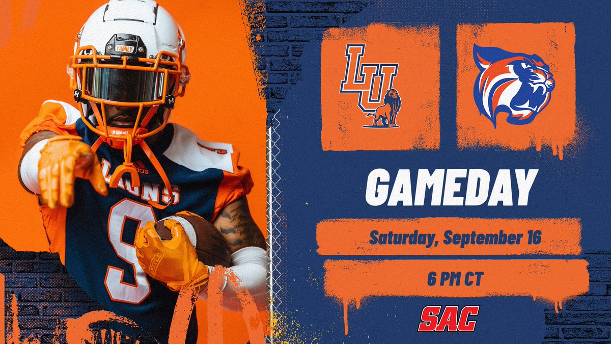 🏈 GAME DAY 🏈

📍 W.E. Anderson Stadium
⏰ 6 pm (CDT)
🆚 Louisiana Christian
📺 bit.ly/3sQ6itm
📊 bit.ly/44WS2MH
🎟️ bit.ly/45tAnNr

#goLions | #FeartheRoar